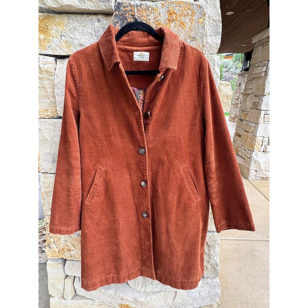Marine Layer Rust Corduroy Button Front Jacket Shacket Medium - Picture 5 of 5